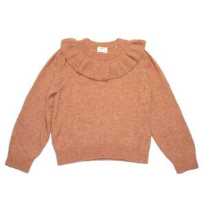 NWT Doen Azaria Sweater in Coral Alpaca Blend Collared Pullover XL $278